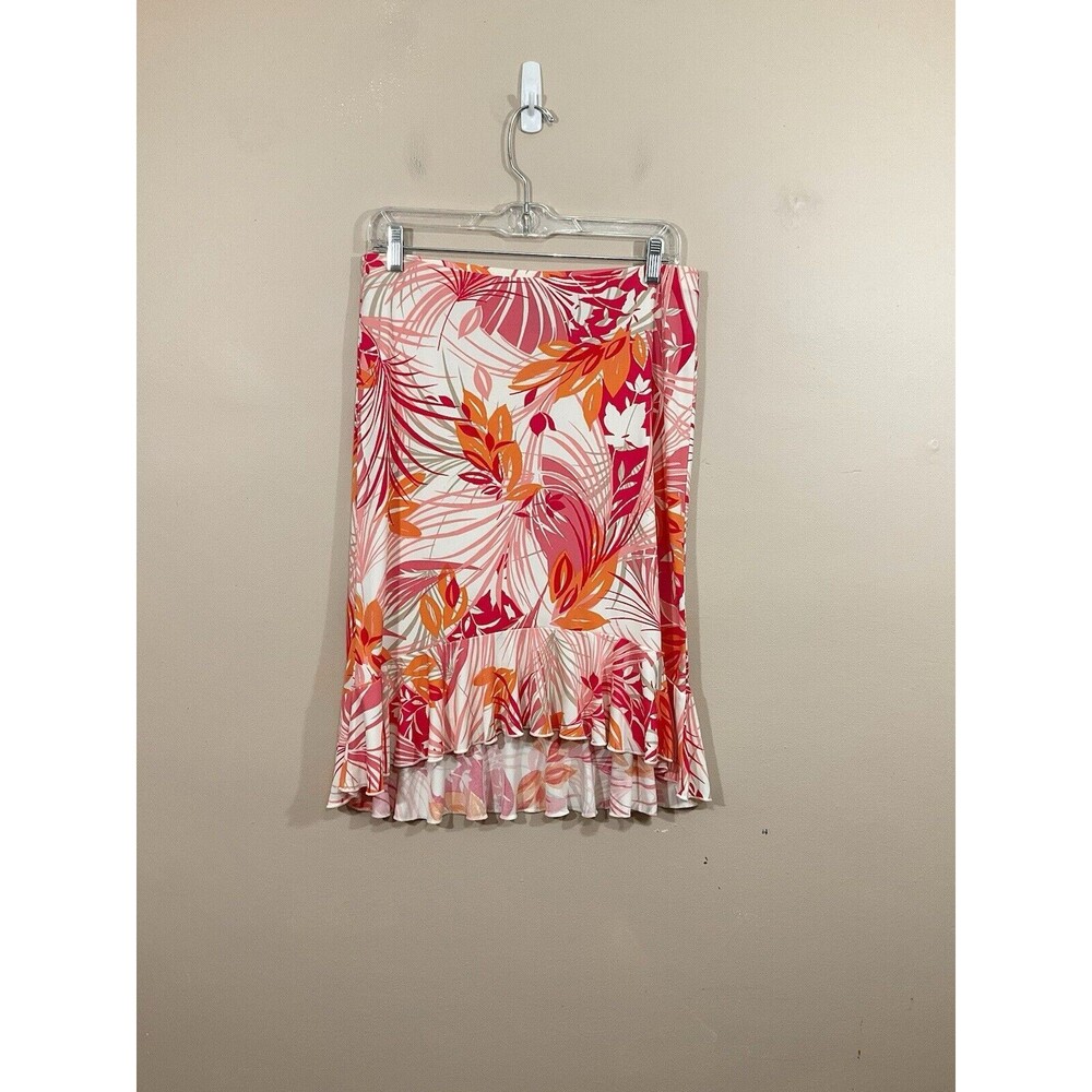 VTG The Limited Womens High Low Hem Hawaiian Skirt M Pink Ruffle Y2K Tropical